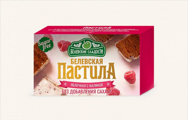 №2 Пастила  200г диетическая с МАЛИНОЙ, НОВЫЙ ФОРМАТ (4*50г)   в Магадане