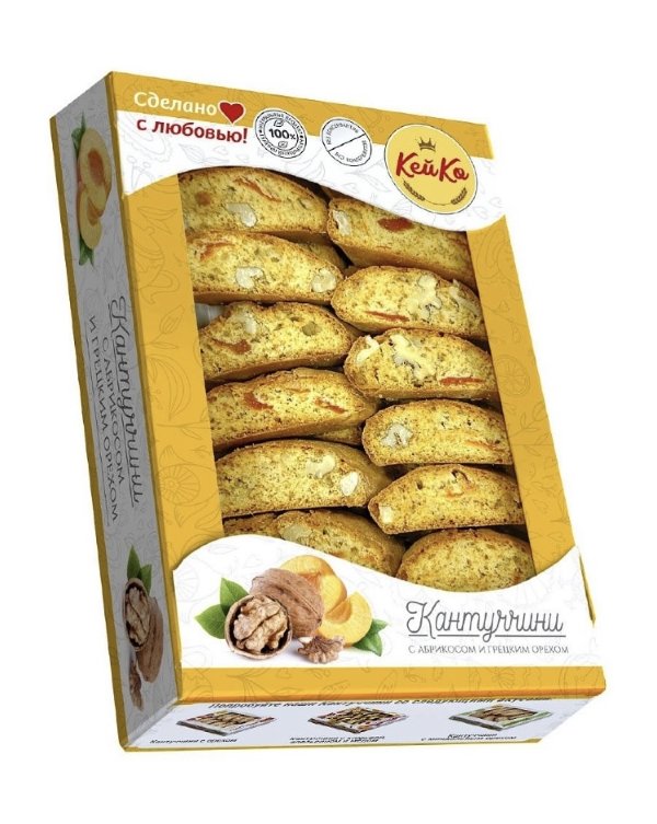 №3 Кей Ко Кантуччини с абрикосом и грецким орехом, 200г в Магадане